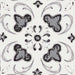 Dettaglio piastrella stile maiolica vietrese, collezione Maioliche di ceramiche Valsecchia colore mix black & white 15x15 