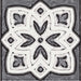 Dettaglio piastrella stile maiolica vietrese, collezione Maioliche di ceramiche Valsecchia colore mix black & white 15x15 
