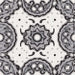 Dettaglio piastrella stile maiolica vietrese, collezione Maioliche di ceramiche Valsecchia colore mix black & white 15x15 