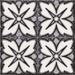 Dettaglio piastrella stile maiolica vietrese, collezione Maioliche di ceramiche Valsecchia colore mix black & white 15x15 