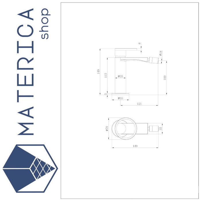 SCHEDA TECNICA MISCELATORE PER BIDET DELLA SERIE SKAT DI DEMM RUBINETTERIE