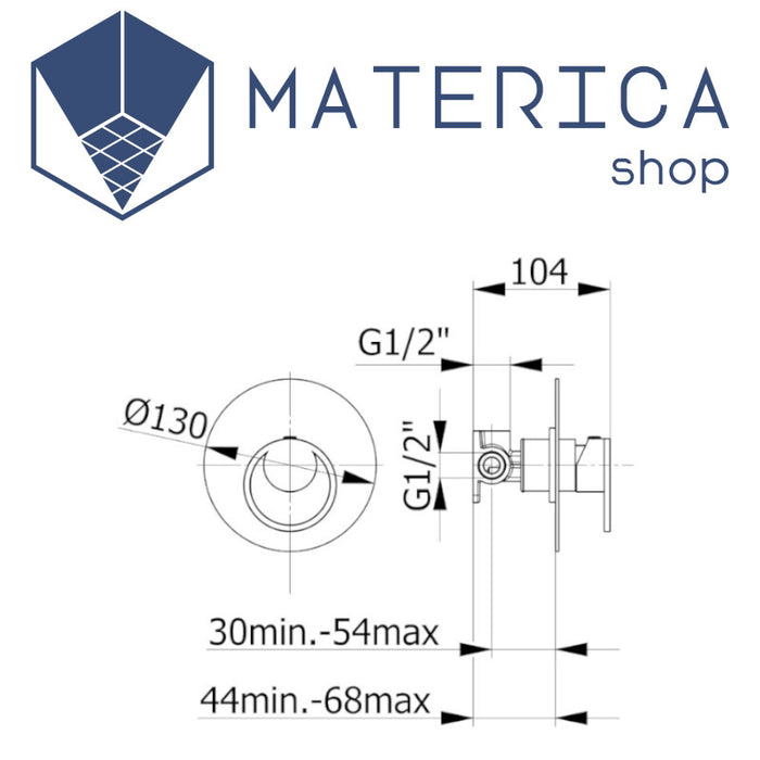 Skat - Miscelatore per doccia a incasso senza deviatore