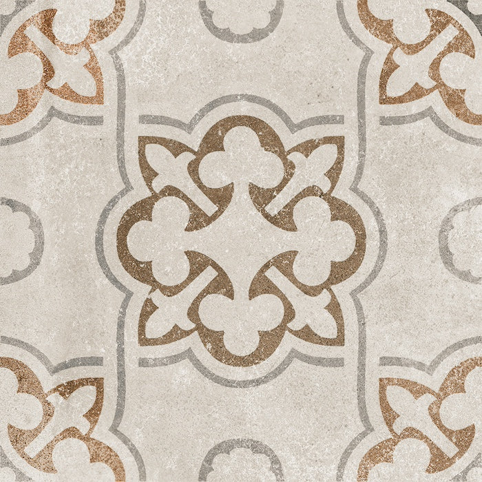 Dettaglio piastrella per pavimento e rivestimento in gres porcellanato effetto cementina dai colori vintage opaca. Collezione Cementine di Ceramica Valsecchia, formato 20x20, Mix Color