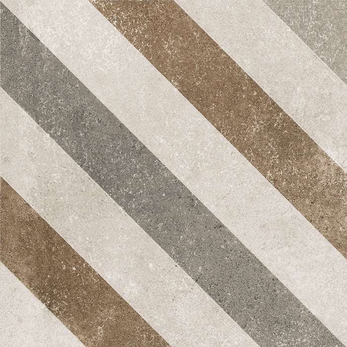 Dettaglio piastrella per pavimento e rivestimento in gres porcellanato effetto cementina dai colori vintage opaca. Collezione Cementine di Ceramica Valsecchia, formato 20x20, Mix Color