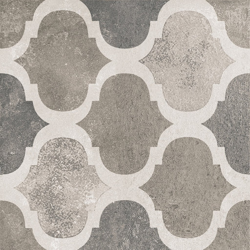 Dettaglio piastrella per pavimento e rivestimento in gres porcellanato effetto cementina dai colori vintage opaca. Collezione Cementine di Ceramica Valsecchia, formato 20x20, Mix Black & White