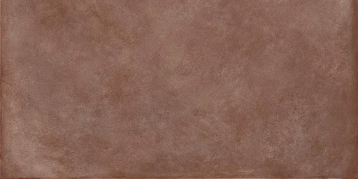 Dettaglio piastrella in gres porcellanato effetto cemento nuvolato per esterni della collezione Terrae di Casalgrande, formato 30x60 cm, colore Mattone