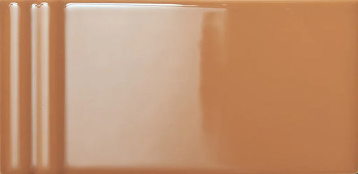 Dettaglio Piastrella da rivestimento in pasta bianca serie Mou di 41zero42, effetto mattoncino lucido tridimensionale, formato 6.2x12.5 cm, Colore Glossy Caramel Mix