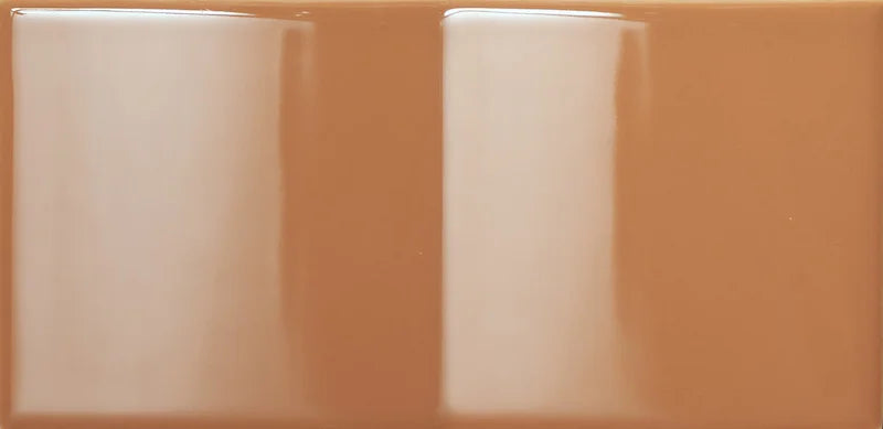 Dettaglio Piastrella da rivestimento in pasta bianca serie Mou di 41zero42, effetto mattoncino lucido tridimensionale, formato 6.2x12.5 cm, Colore Glossy Caramel Mix