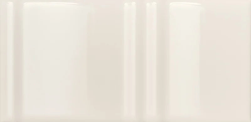 Dettaglio Piastrella da rivestimento in pasta bianca serie Mou di 41zero42, effetto mattoncino lucido tridimensionale, formato 6.2x12.5 cm, Colore Glossy Milk Mix