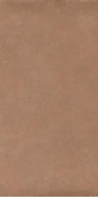 Dettaglio piastrella in gres porcellanato effetto cemento nuvolato per esterni della collezione Terrae di Casalgrande, formato 60x120 cm, colore Caramel