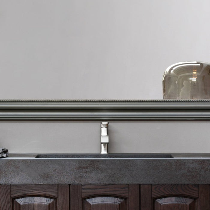 vista del top per mobile bagno sospeso classico in gres porcellanato effetto ossidato