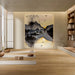 Sala yoga con pavimento in gres porcellanato effetto legno della collezione Oku di Ceramica Rondine, formato 24x150 cm, colore Contemporary Natural