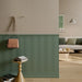 Piastrella per rivestimento in gres porcellanato effetto cannettato a rilievo della collezione Brio di Ceramica Rondine, formato 33,3x100 cm, colore Shanghai Menta