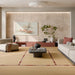 Sala stile giapponese moderno con pavimento in gres porcellanato effetto legno della collezione Oku di Ceramica Rondine, formato 20x120 cm, colore Modern Honey
