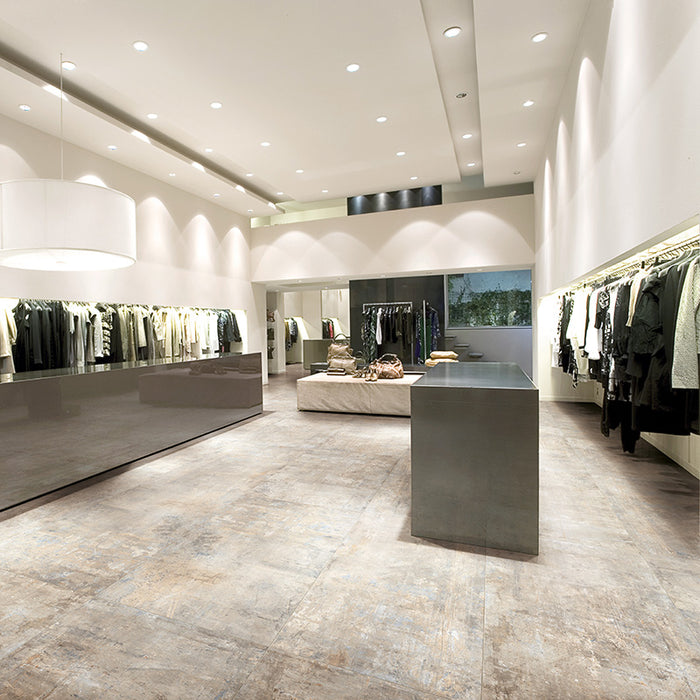 Piastrella per pavimento e rivestimento in gres porcellanato effetto cemento opaco 60x120 cm della collezione Murales, colore Beige di Ceramica Rondine.