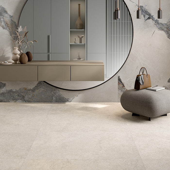 Piastrella per pavimento e rivestimento 120x120 cm della collezione Lutezia, colore Grey di Ceramica Rondine.