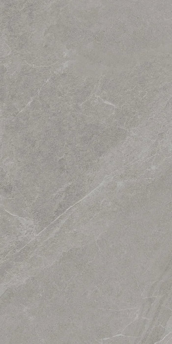Piastrella per pavimento esterno in gres porcellanato effetto pietra della collezione Angers di Ceramica Rondine, formato 60x120 cm antiscivolo, colore Grey