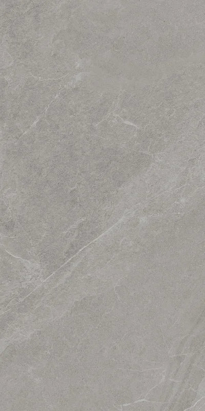 Piastrella per pavimento esterno in gres porcellanato effetto pietra della collezione Angers di Ceramica Rondine, formato 60x120 cm antiscivolo, colore Grey