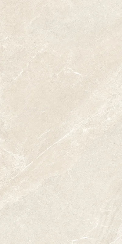 Piastrella per pavimento esterno in gres porcellanato effetto pietra della collezione Angers di Ceramica Rondine, formato 60x120 cm antiscivolo, colore Ivory