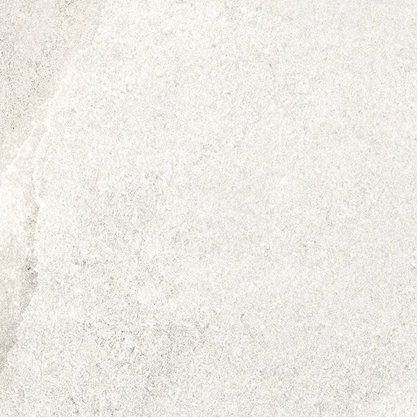 Piastrella per pavimento esterno in gres porcellanato effetto pietra della collezione Angers di Ceramica Rondine, formato 20x20 cm antiscivolo, colore White