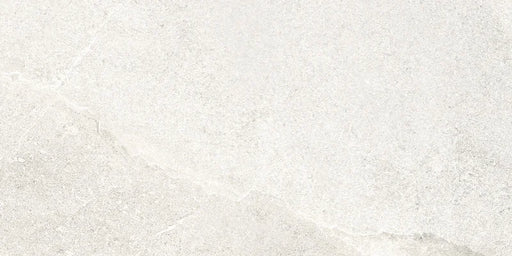 Piastrella per pavimento esterno in gres porcellanato effetto pietra della collezione Angers di Ceramica Rondine, formato 20x40 cm antiscivolo, colore White