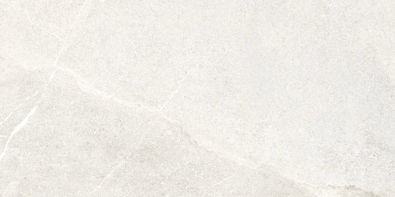 Piastrella per pavimento esterno in gres porcellanato effetto pietra della collezione Angers di Ceramica Rondine, formato 30x60 cm antiscivolo, colore White