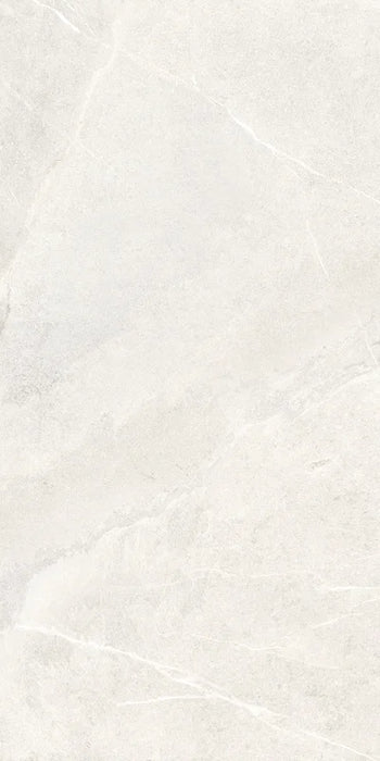 Piastrella per pavimento esterno in gres porcellanato effetto pietra della collezione Angers di Ceramica Rondine, formato 60x120 cm antiscivolo, colore White