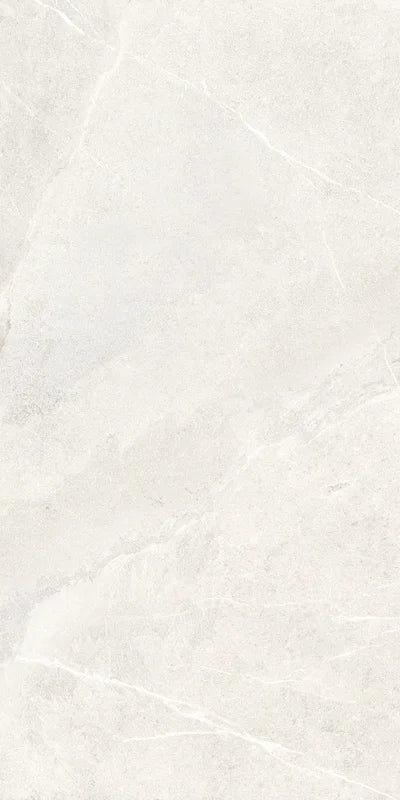 Piastrella per pavimento esterno in gres porcellanato effetto pietra della collezione Angers di Ceramica Rondine, formato 60x120 cm antiscivolo, colore White