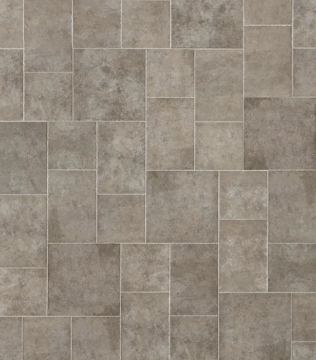 Pavimentazione con piastrelle in gres porcellanato effetto pietra naturale anticata e vissuta, collezione Azteca di Settecento Ceramica, colore  Bruno 49x98