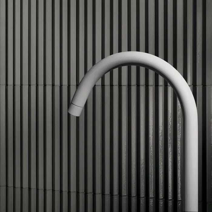 Ambientazione con Decoro KitKat  collezione Abacus di Settecento Ceramica, 3D Charcoal 7,5x30