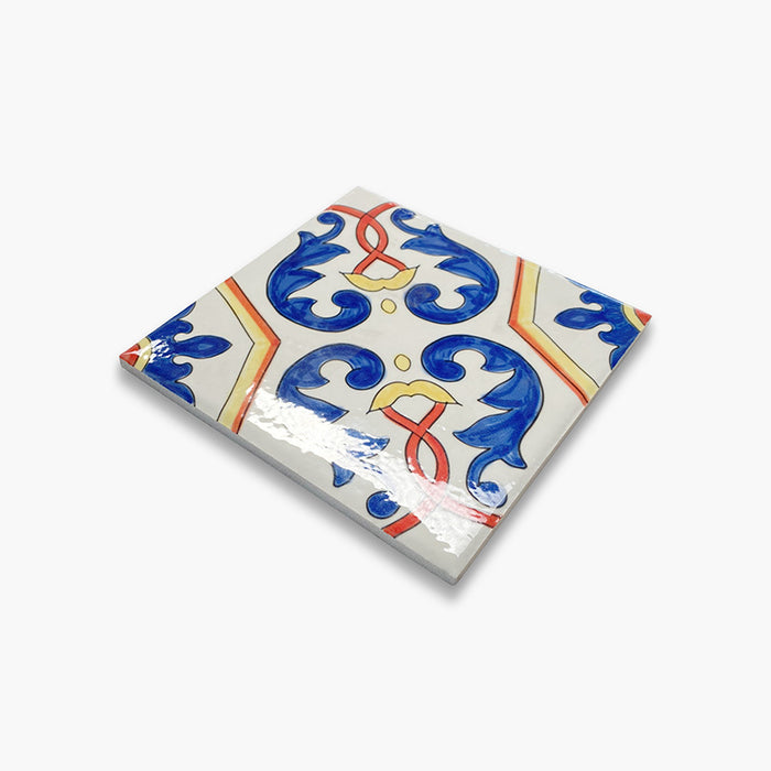 Foto piastrella per pavimento e rivestimento in gres porcellanato effetto cementina vietrese. Collezione Amalfi di Ceramica Valsecchia, formato 15x15, 12