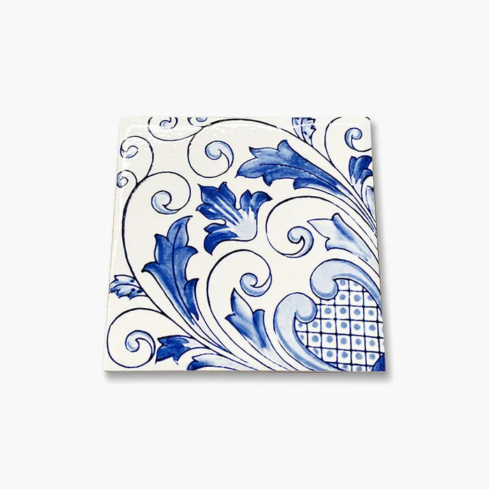Foto piastrella stile maiolica vietrese, collezione amalfi di ceramiche Valsecchia colore mix cielo 15x15