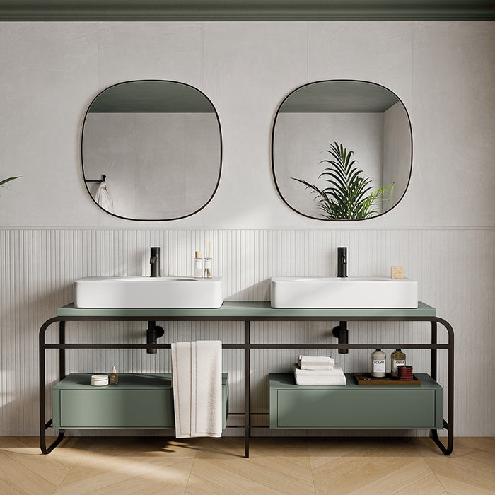 Rivestimento ceramico 60x120 cm cannettato della collezione Ludo, colore Nova 3D Bianco di Ceramica Rondine.