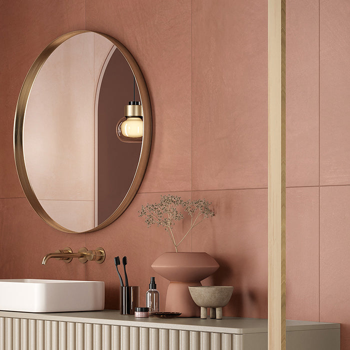 Rivestimento ceramico 60x120 cm della collezione Ludo, colore Terra di Ceramica Rondine.