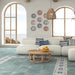 Sala con pavimento in gres porcellanato serie Cotti d'Italia di Herberia Ceramiche, effetto cotto Amalfi, formato 34x34 Colore Blu