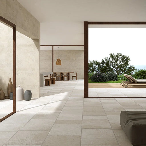 Piastrella in gres porcellanato effetto pietra Avorio della collezione Trani di Herberia Ceramiche in formato 30x60