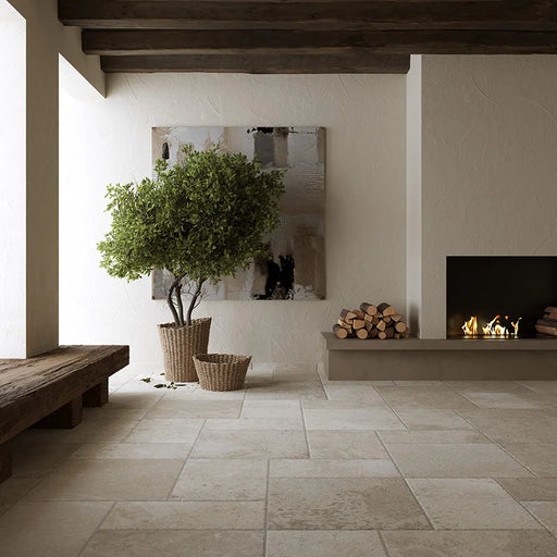 Piastrella in gres porcellanato effetto pietra Sabbia della collezione Trani di Herberia Ceramiche in formato 60x60