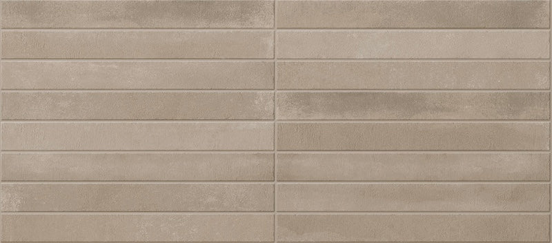 Piastrella per pavimento e rivestimento in gres porcellanato effetto mattoncino opaco 4.8x45 cm della collezione Arenosa, colore Greige di Ceramica Rondine