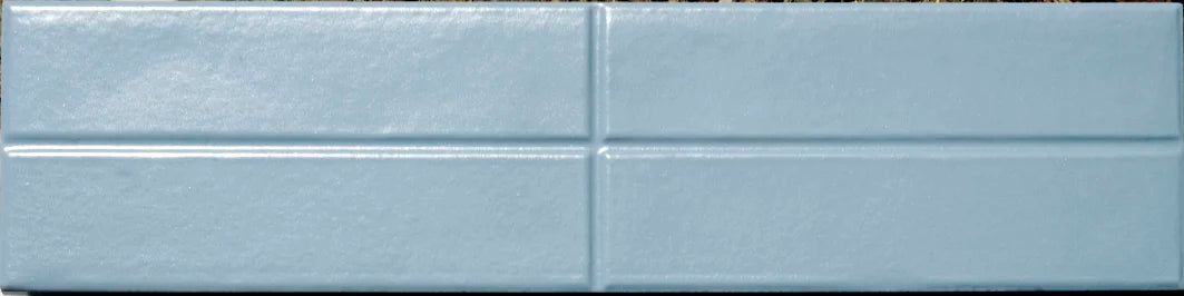 Dettaglio piastrella per rivestimento in gres porcellanato effetto mattoncino opaco 7,5x30 cm della collezione Artifact, colore Blue di Ceramica Settecento