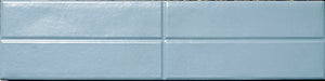 Dettaglio piastrella per rivestimento in gres porcellanato effetto mattoncino opaco 7,5x30 cm della collezione Artifact, colore Blue di Ceramica Settecento