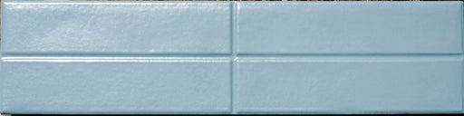 Dettaglio piastrella per rivestimento in gres porcellanato effetto mattoncino opaco 7,5x30 cm della collezione Artifact, colore Blue di Ceramica Settecento
