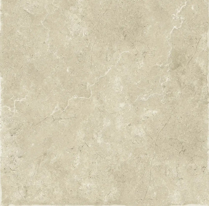Dettaglio piastrella in gres porcellanato effetto pietra naturale, collezione Attica di Settecento Ceramica, colore Beige 60x60