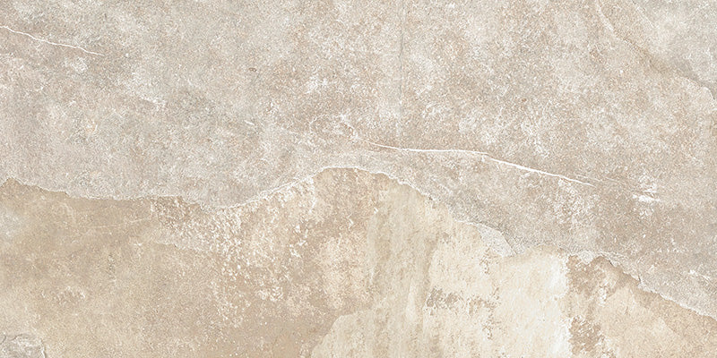 Dettaglio piastrella per pavimento e rivestimento in gres porcellanato effetto pietra ardesia. Collezione Ardesie di Ceramica Rondine, formato 30x60, BEIGE
