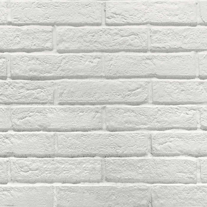 Dettaglio piastrella per pavimento e rivestimento in gres porcellanato effetto mattoncino Opaco 6x25 cm della collezione New York, colore White di Ceramica Rondine