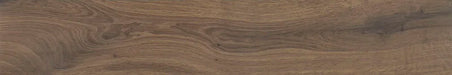 Piastrella per pavimento e rivestimento in gres porcellanato effetto legno anticato in della collezione Bricola di Ceramica Rondine, formato 20x120 cm, colore Noce