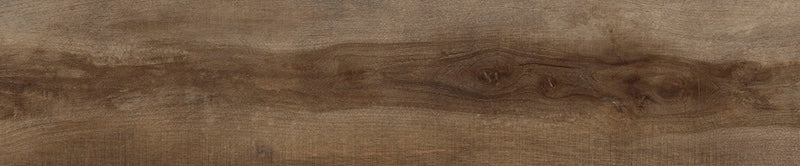 Dettaglio piastrella da pavimento in gres porcellanato effetto legno anticato, serie Greenwood di Ceramica Rondine, colore Bruno 24x120 