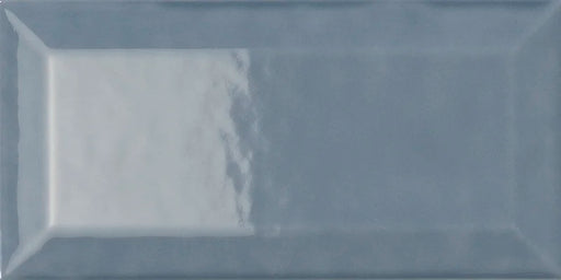 Piastrella ceramica pasta bianca Back To Basic Ceruleo Bisellato 7.5x15 Eccentrico, effetto diamantato lucido