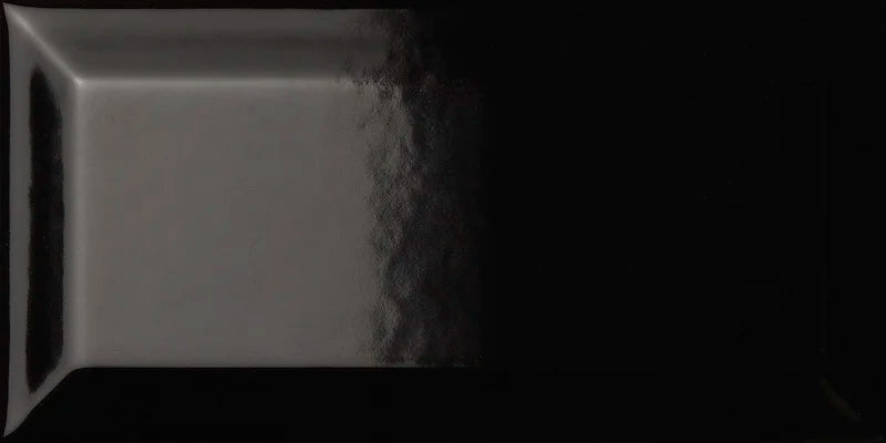 Piastrella ceramica pasta bianca Back To Basic Nero Bisellato 7.5x15 Eccentrico, effetto diamantato lucido