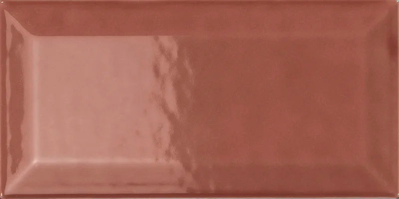 Piastrella ceramica pasta bianca Back To Basic Rosa Antico Bisellato 7.5x15 Eccentrico, effetto diamantato lucido