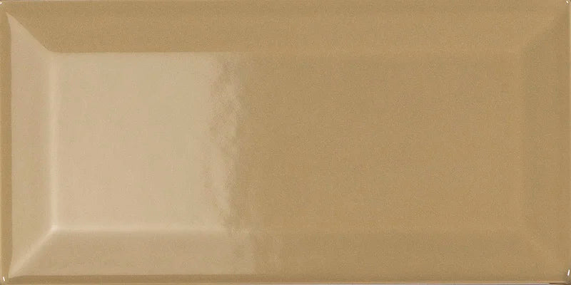 Piastrella ceramica pasta bianca Back To Basic Senape Bisellato 7.5x15 Eccentrico, effetto diamantato lucido